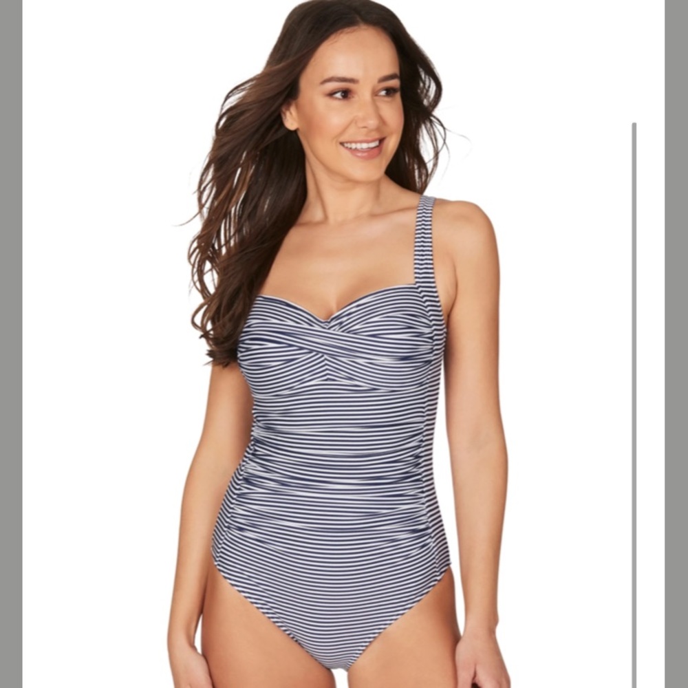 Sorrento Stripe Navy Tummy Control One Piece
